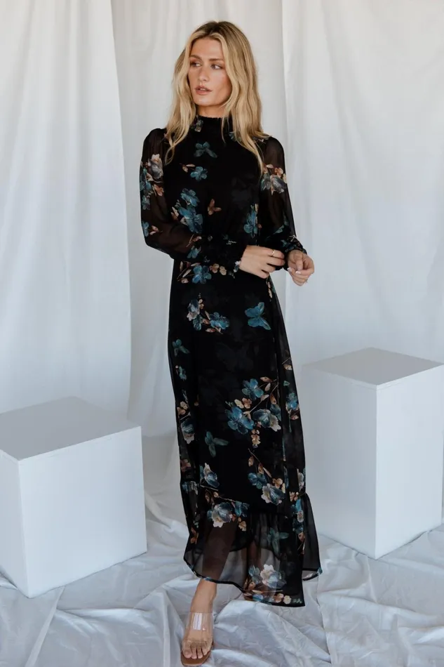 Luciana Maxi Dress Black Blue Women Baltic Born Mother Of The Bride