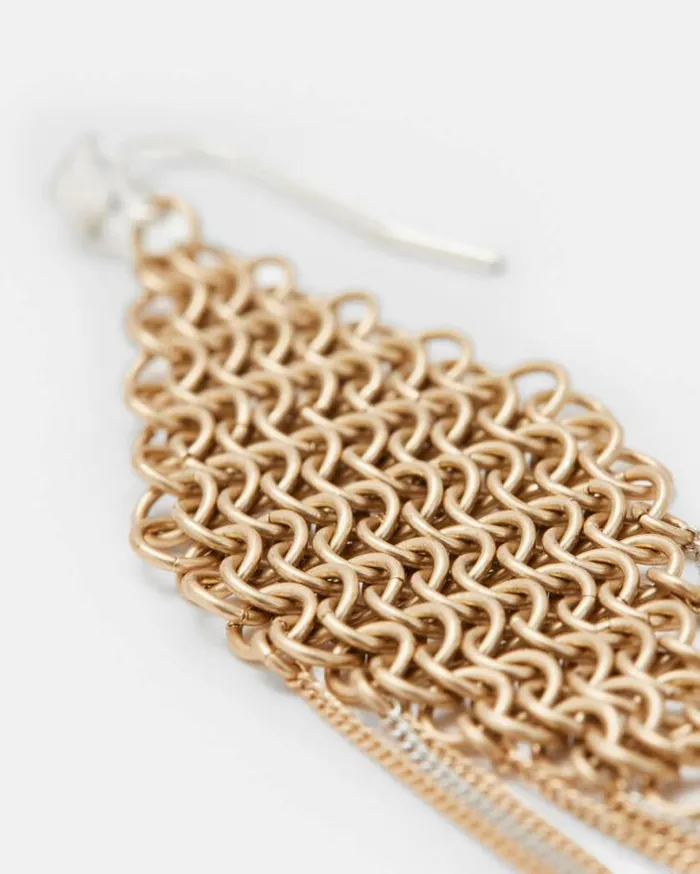 Lucila Fringed Chain Earrings Wrm Braswrm Slver Women AllSaints Jewelry