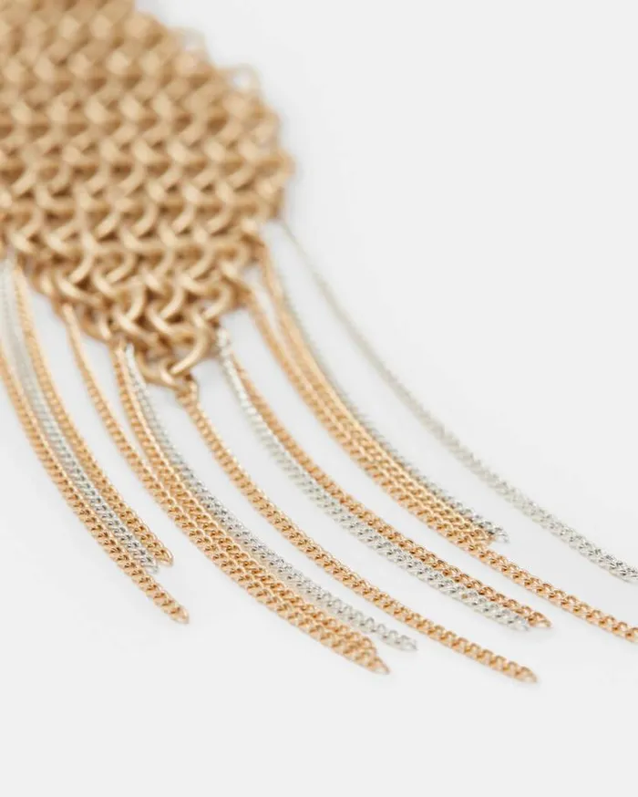 Lucila Fringed Chain Earrings Wrm Braswrm Slver Women AllSaints Jewelry