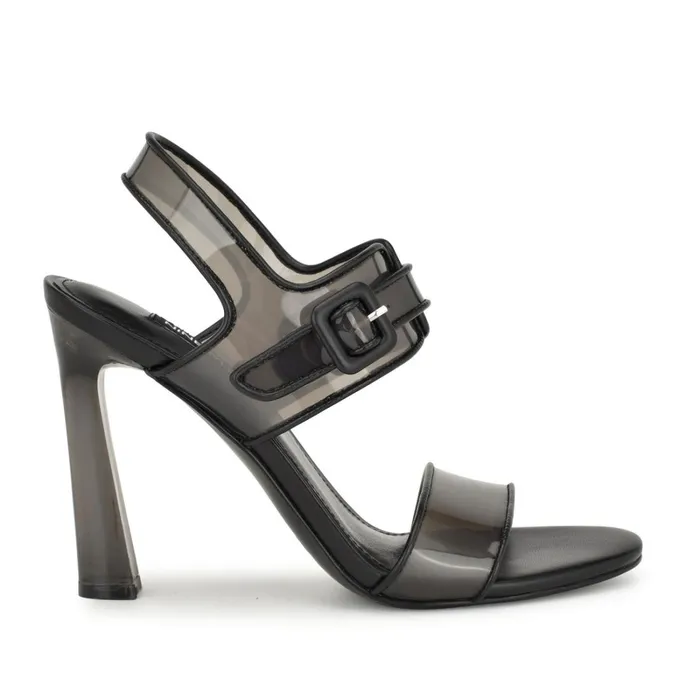 Lucile Clear Strappy Sandals Black Women Nine West Dress
