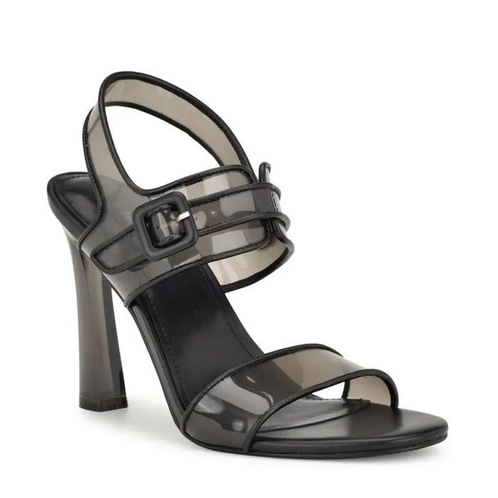 Lucile Clear Strappy Sandals Black Women Nine West Dress Lucile Clear Strappy Sandals Black Women Nine West Dress