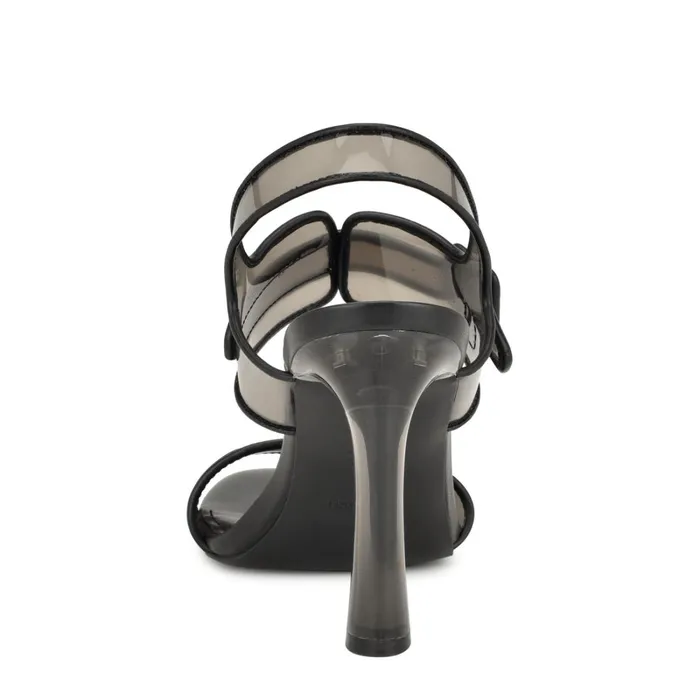 Lucile Clear Strappy Sandals Black Women Nine West Dress Lucile Clear Strappy Sandals Black Women Nine West Dress