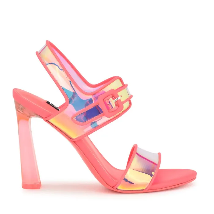 Lucile Clear Strappy Sandals Pink Women Nine West High