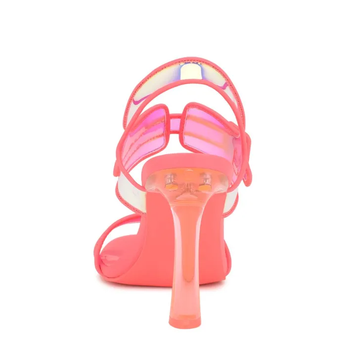 Lucile Clear Strappy Sandals Pink Women Nine West High