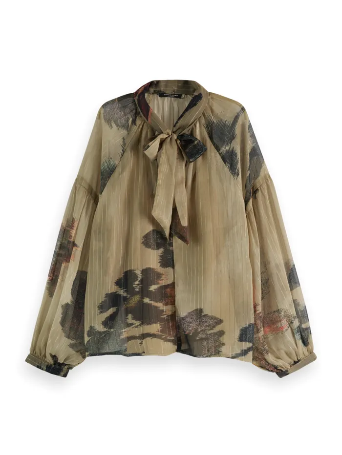 Lurex Top Poetry Tapestry Military Women Scotch and Soda Blouses and Shirts