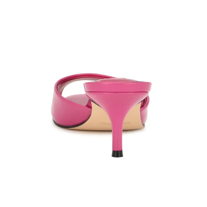 Luvlie Heeled Slide Sandals Pink Patent Women Nine West Low Heel Luvlie Heeled Slide Sandals Pink Patent Women Nine West Low Heel