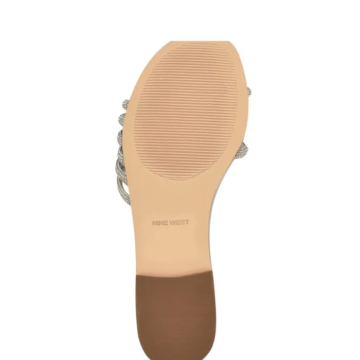 Luxury Flat Slide Sandals Silver Women Nine West Sandals Luxury Flat Slide Sandals Silver Women Nine West Sandals
