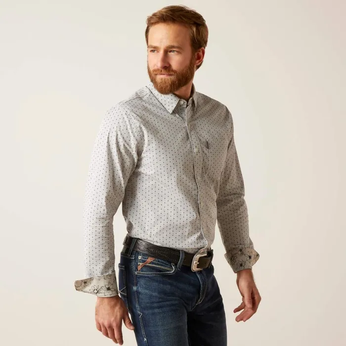 Maddox Stretch Modern Fit Shirt Grey Men Ariat Button Down Shirts