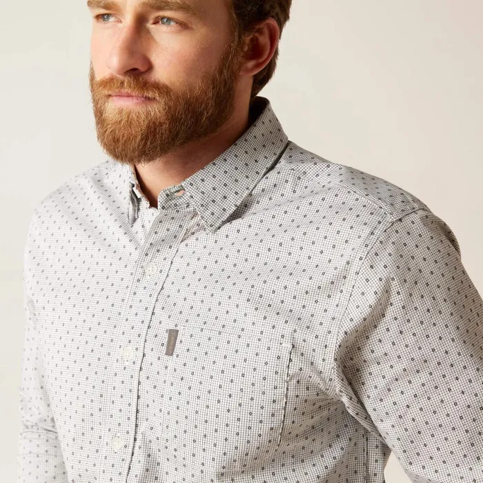 Maddox Stretch Modern Fit Shirt Grey Men Ariat Button Down Shirts