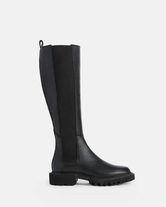 Maeve Leather Boots Black Women AllSaints Shoes and Boots