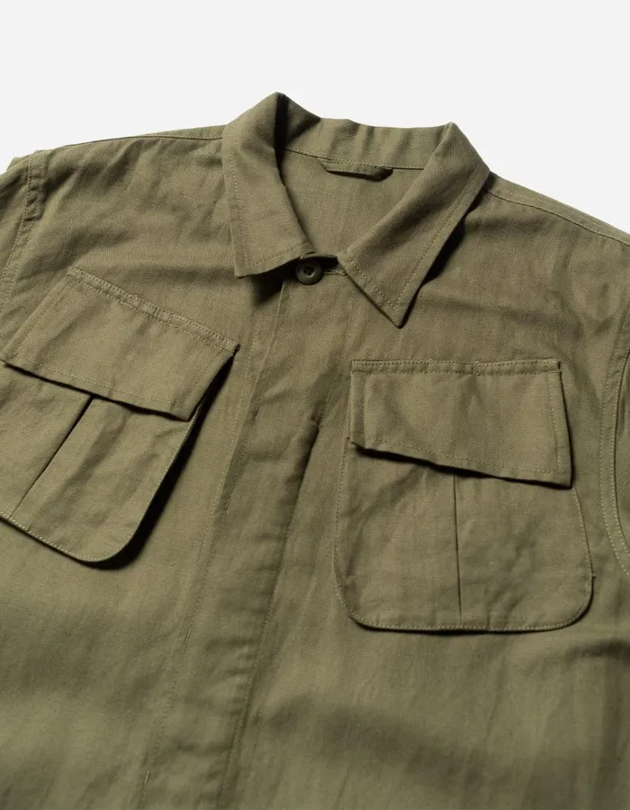 Maharishi Long Sleeve Shirts 5200 Hemp Jungle Utility Jacket Olive OG107F 8211 Men