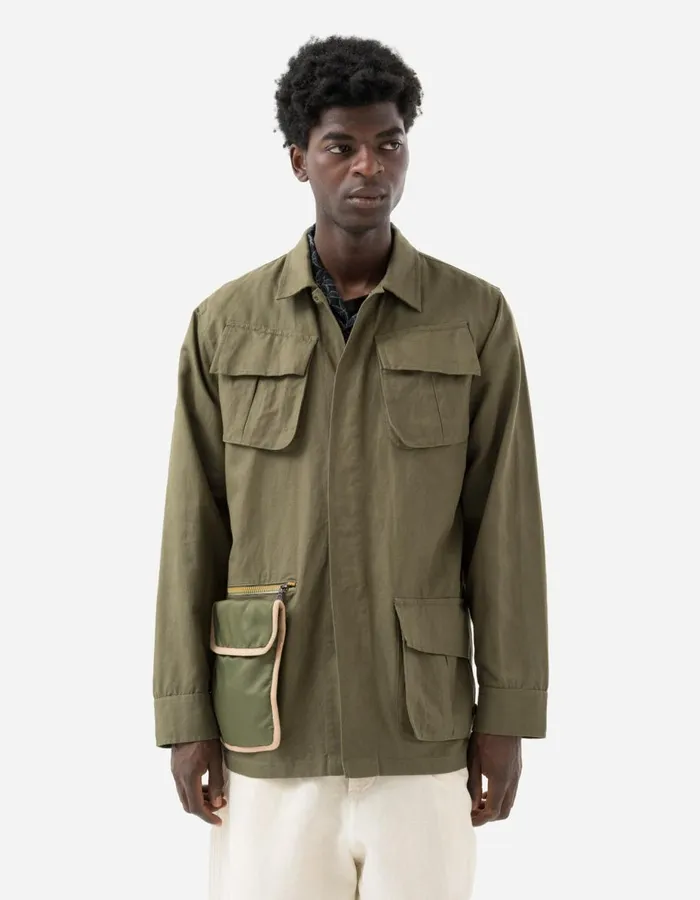 Maharishi Long Sleeve Shirts 5200 Hemp Jungle Utility Jacket Olive OG107F 8211 Men