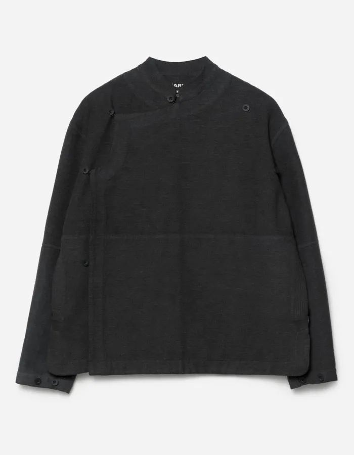 Maharishi Long Sleeve Shirts 5330 Asym Monk Shirt Black 8211 Men