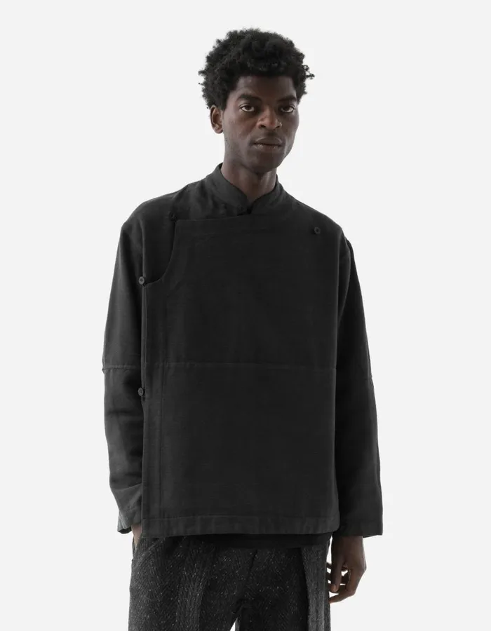 Maharishi Long Sleeve Shirts 5330 Asym Monk Shirt Black 8211 Men