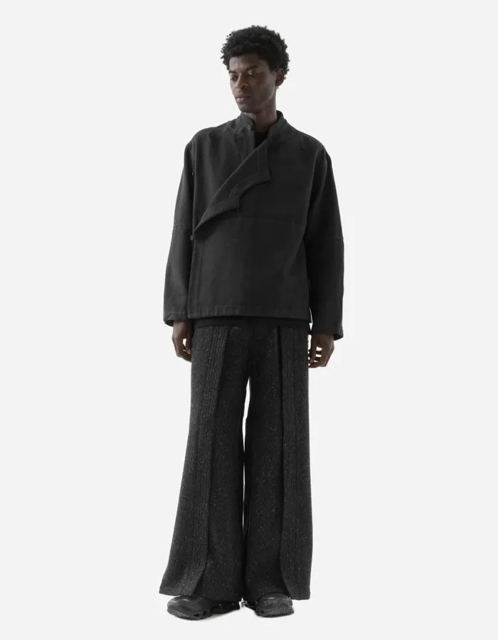 Maharishi Long Sleeve Shirts 5330 Asym Monk Shirt Black 8211 Men