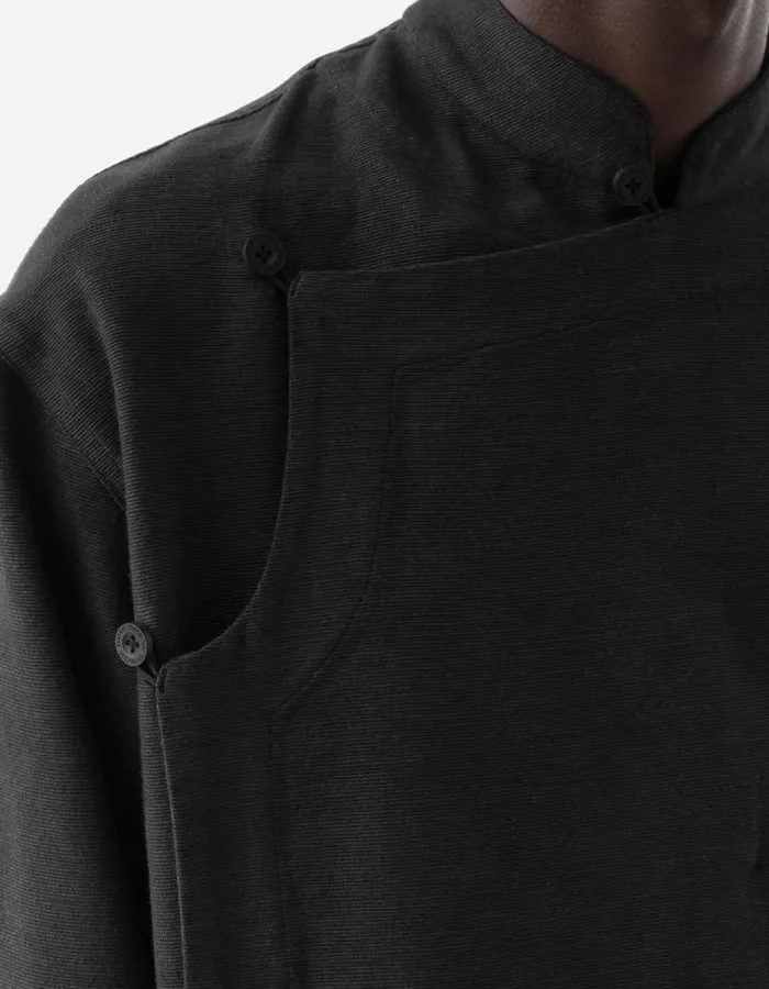 Maharishi Long Sleeve Shirts 5330 Asym Monk Shirt Black 8211 Men