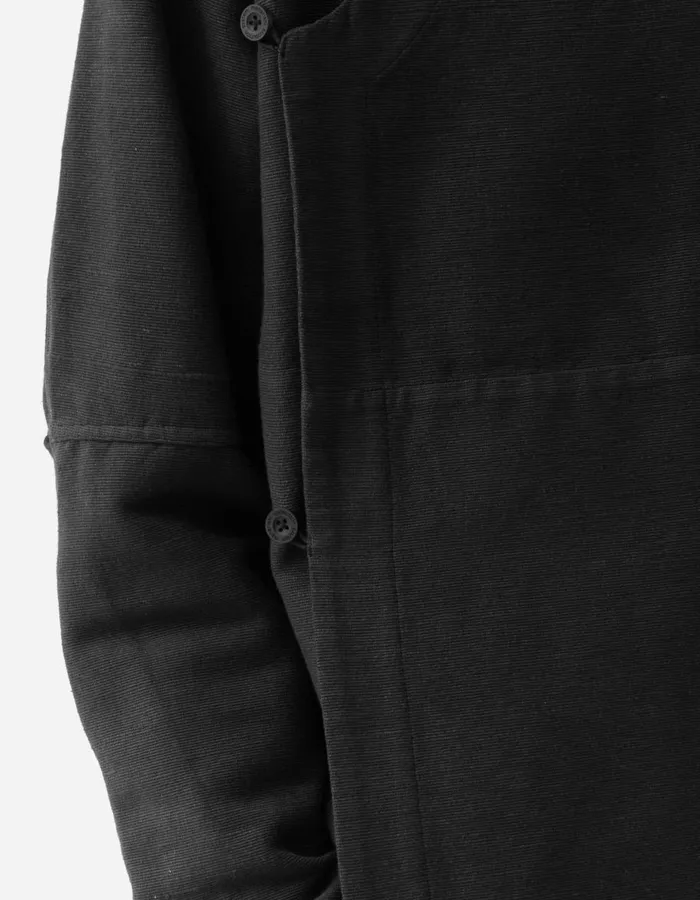 Maharishi Long Sleeve Shirts 5330 Asym Monk Shirt Black 8211 Men
