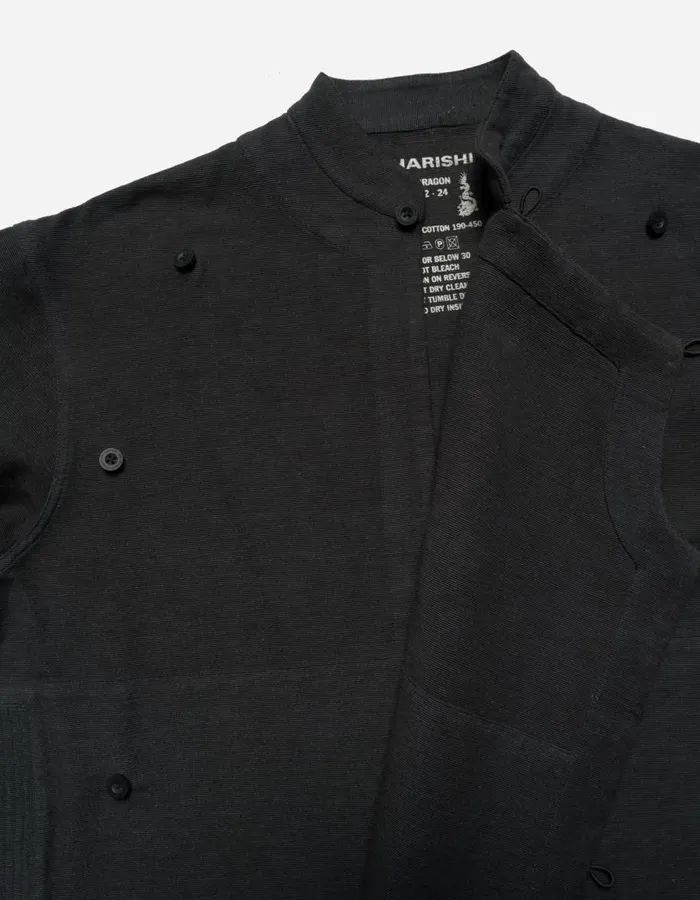 Maharishi Long Sleeve Shirts 5330 Asym Monk Shirt Black 8211 Men