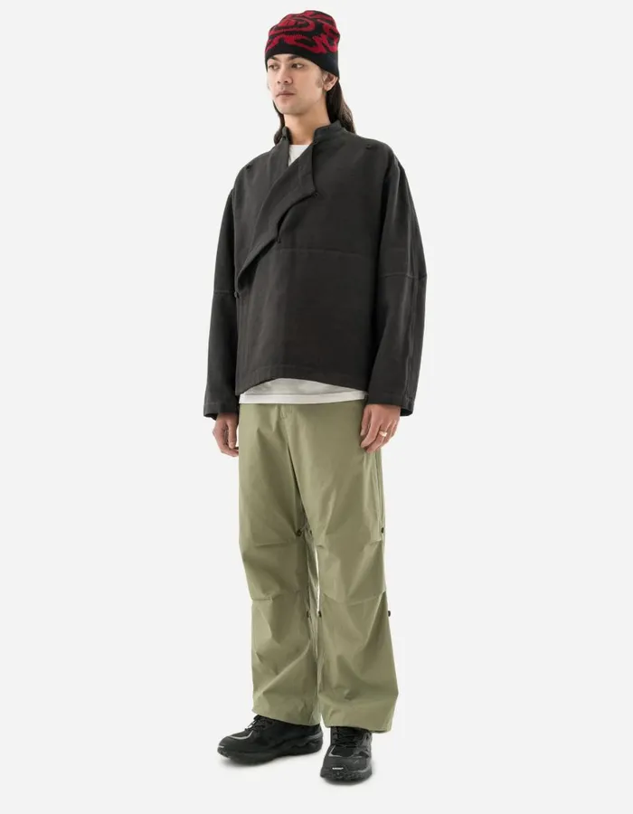 Maharishi Long Sleeve Shirts 5330 Asym Monk Shirt Black 8211 Men