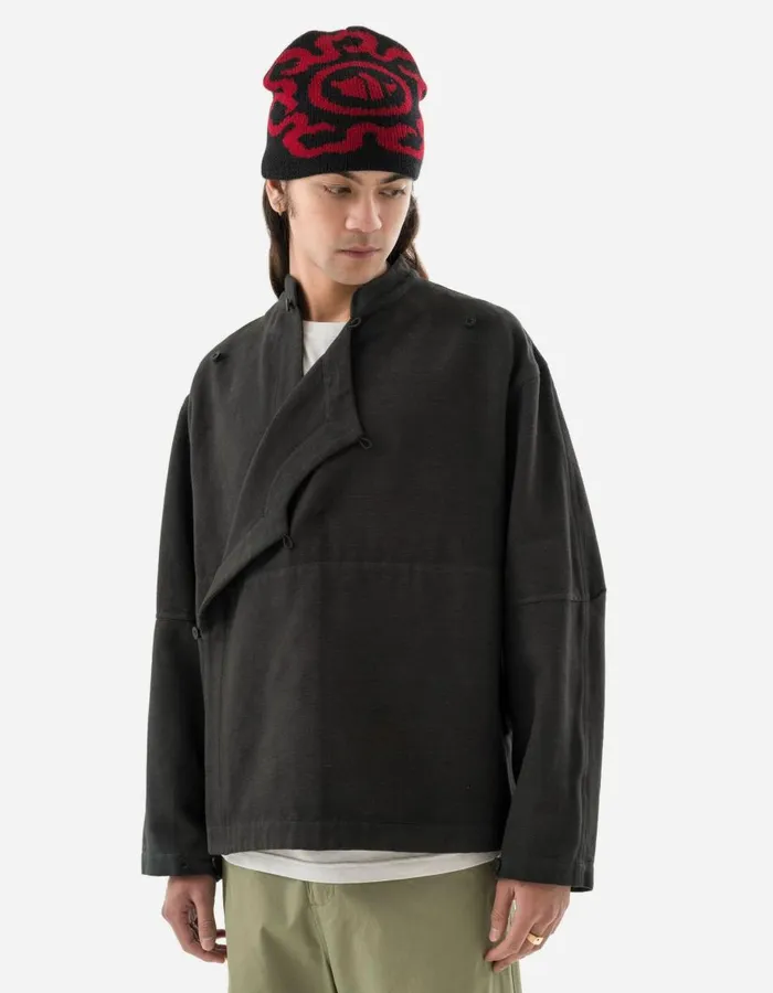 Maharishi Long Sleeve Shirts 5330 Asym Monk Shirt Black 8211 Men