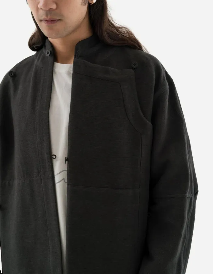 Maharishi Long Sleeve Shirts 5330 Asym Monk Shirt Black 8211 Men