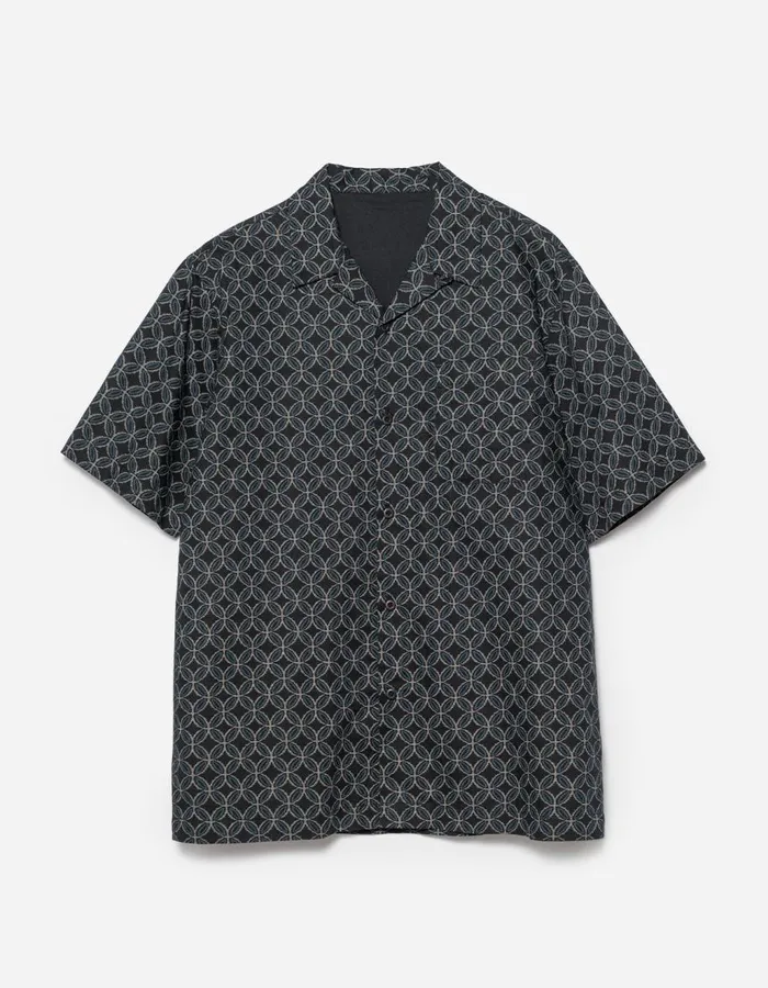 Maharishi Short Sleeve Shirts 5205 Wagara Camp Collar Shirt Black 8211 Men
