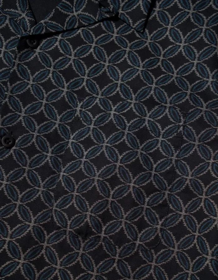 Maharishi Short Sleeve Shirts 5205 Wagara Camp Collar Shirt Black 8211 Men