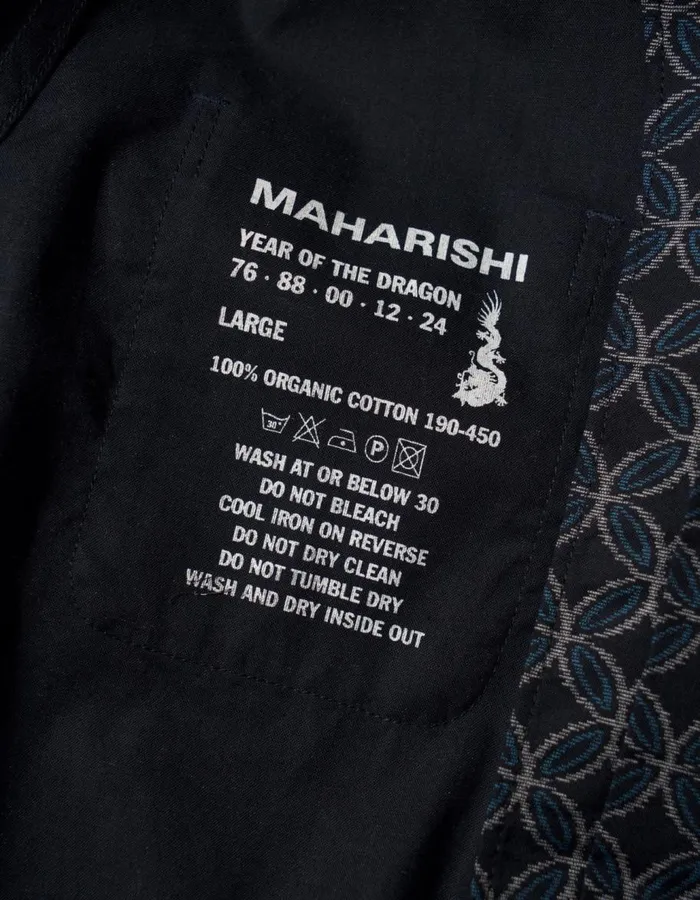 Maharishi Short Sleeve Shirts 5205 Wagara Camp Collar Shirt Black 8211 Men