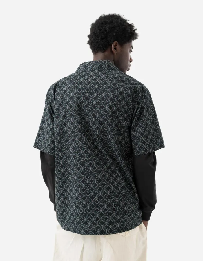 Maharishi Short Sleeve Shirts 5205 Wagara Camp Collar Shirt Black 8211 Men