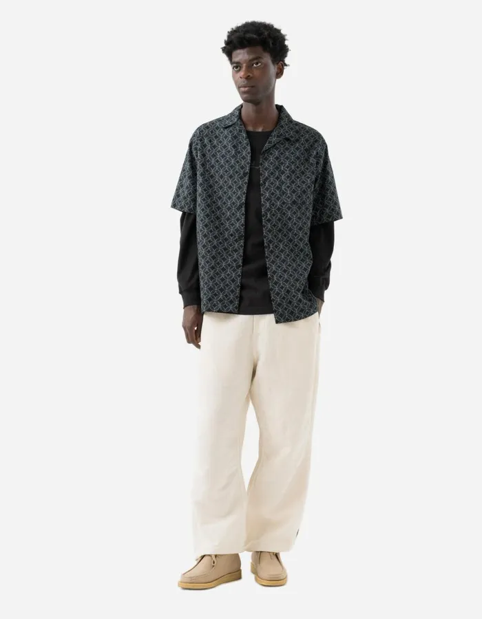 Maharishi Short Sleeve Shirts 5205 Wagara Camp Collar Shirt Black 8211 Men