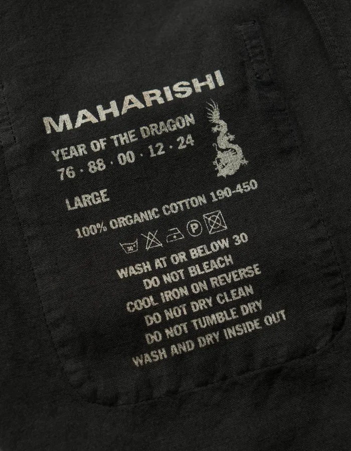 Maharishi Short Sleeve Shirts 5211 Hemp Camp Collar Shirt Black 8211 Men