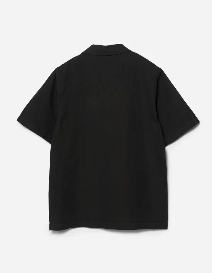 Maharishi Short Sleeve Shirts 5211 Hemp Camp Collar Shirt Black 8211 Men