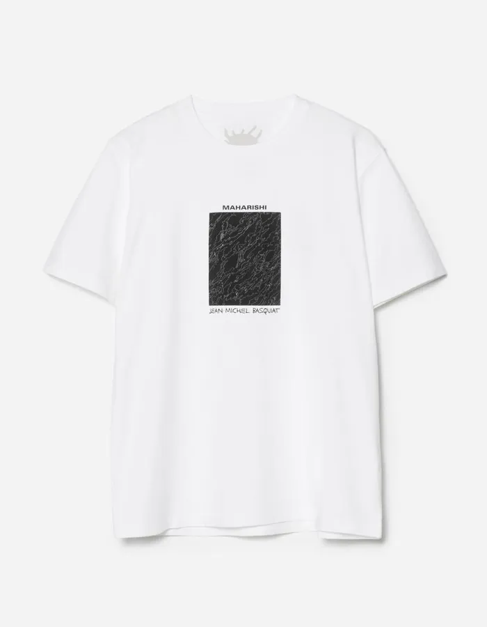 Maharishi Short Sleeve TShirts 1310 Maha Basquiat Camo Box TShirt White 8211 Men