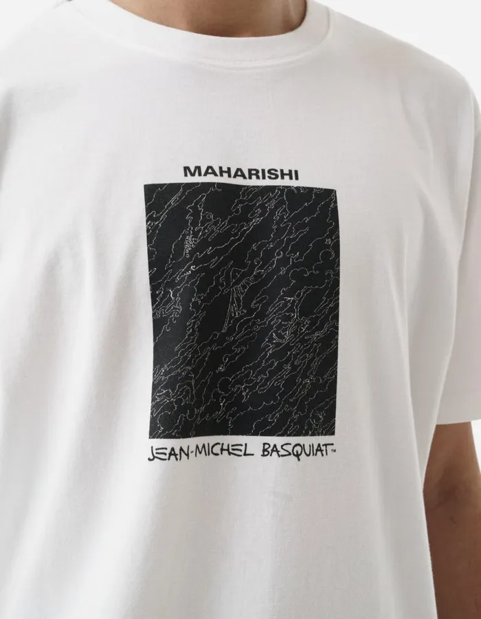 Maharishi Short Sleeve TShirts 1310 Maha Basquiat Camo Box TShirt White 8211 Men