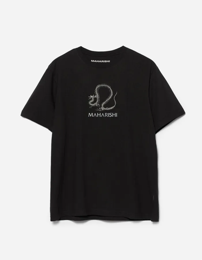 Maharishi Short Sleeve TShirts 1354 Fossil Dragon TShirt Black 8211 Men
