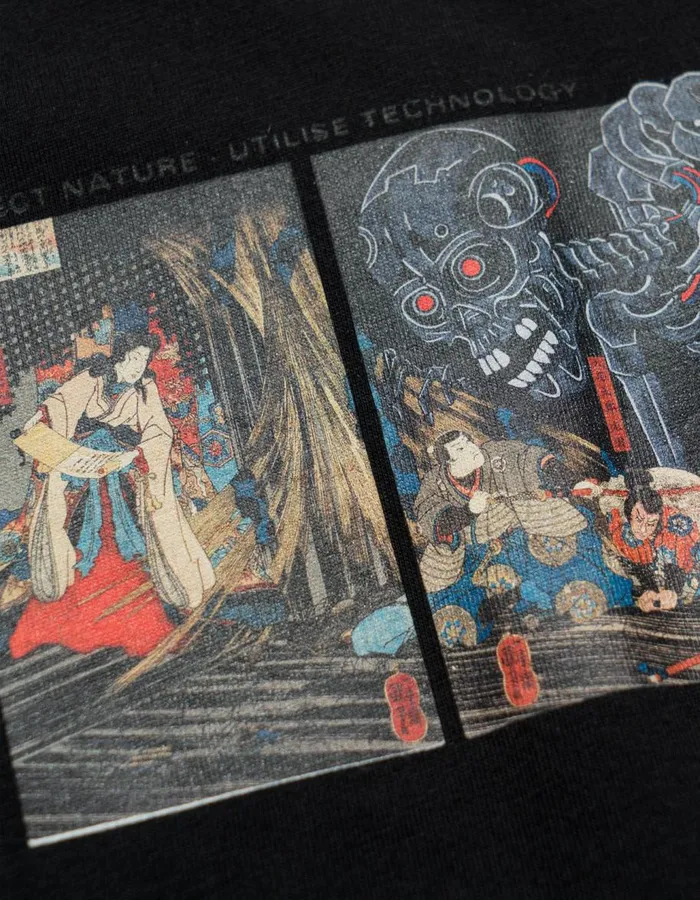 Maharishi Short Sleeve TShirts 1395 Cyber Skeleton TShirt Black 8211 Men