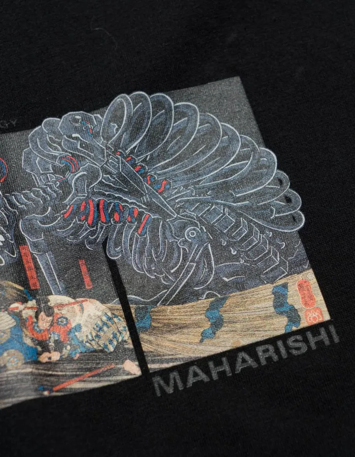 Maharishi Short Sleeve TShirts 1395 Cyber Skeleton TShirt Black 8211 Men