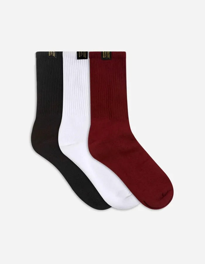 Maharishi Socks 9273 MILTYPE Sport Sock 3 Pack BlackLamaWhite 8211 Men