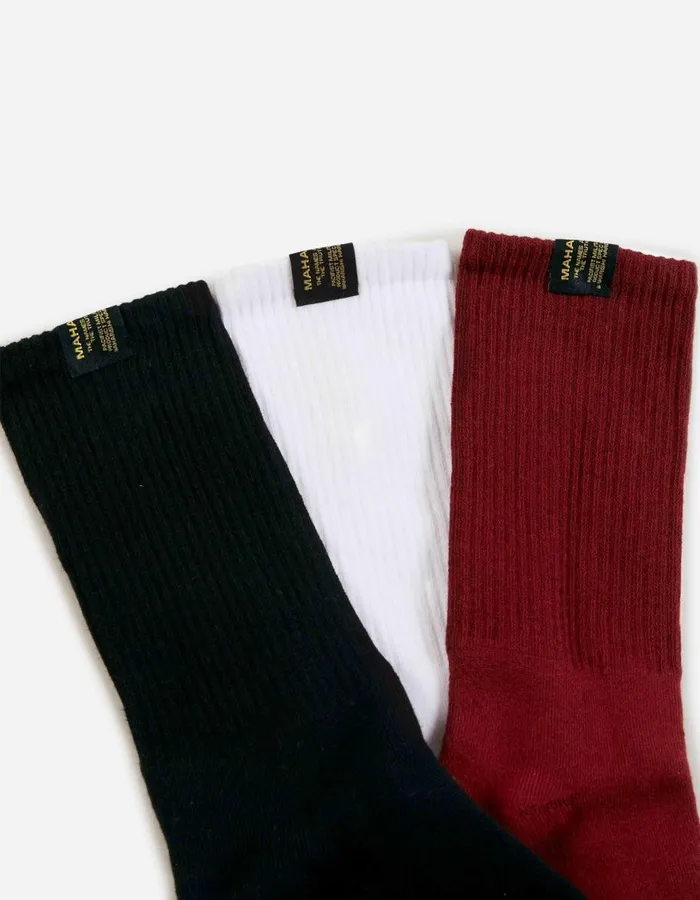 Maharishi Socks 9273 MILTYPE Sport Sock 3 Pack BlackLamaWhite 8211 Men