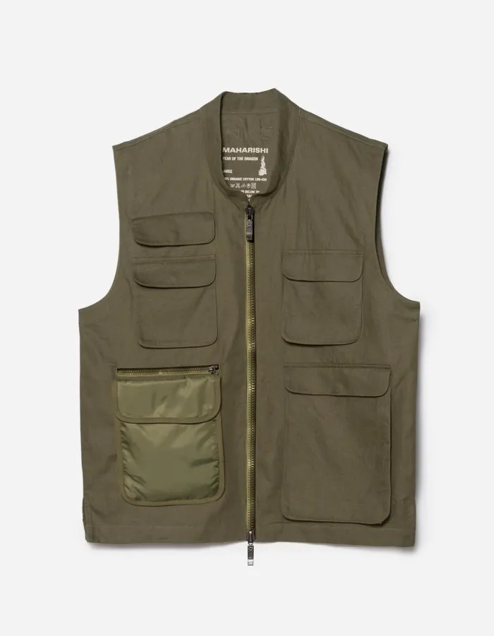 Maharishi Vests 5201 Hemp Utility Vest Olive OG107F 8211 Men