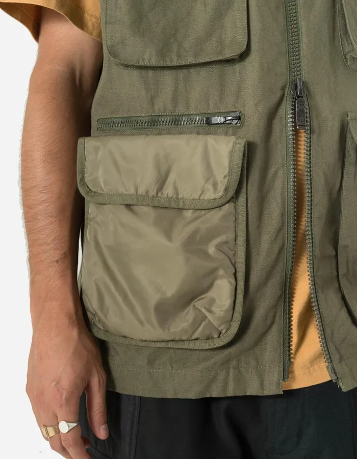 Maharishi Vests 5201 Hemp Utility Vest Olive OG107F 8211 Men