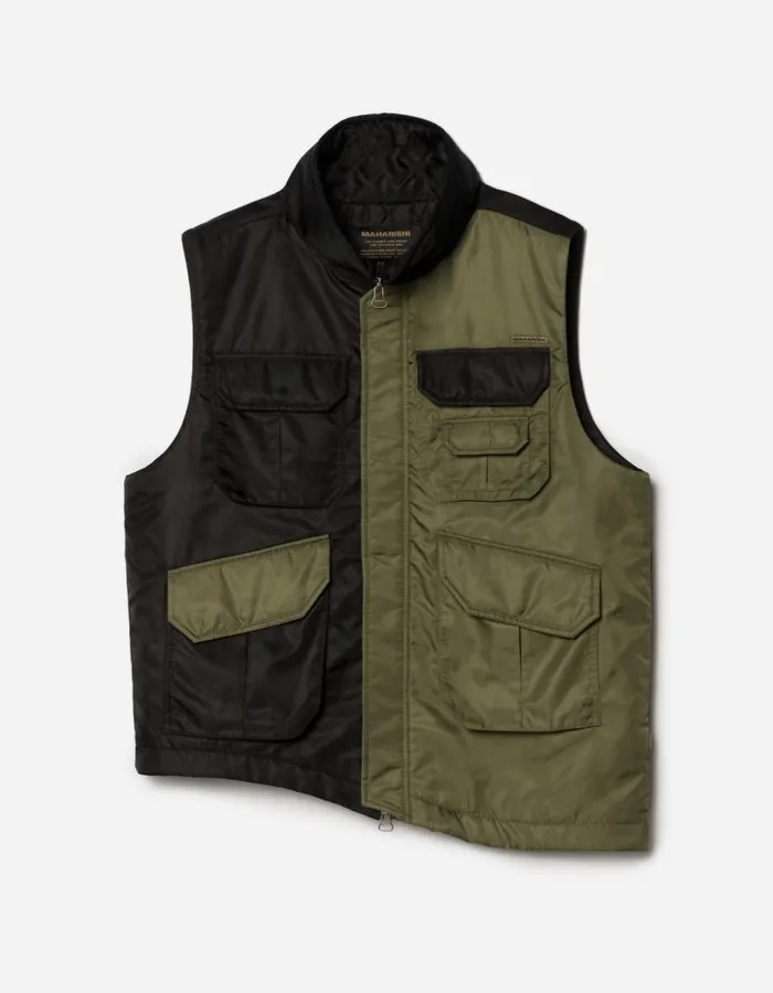 Maharishi Vests 5275 Padded Flight Vest BlackOlive 8211 Men