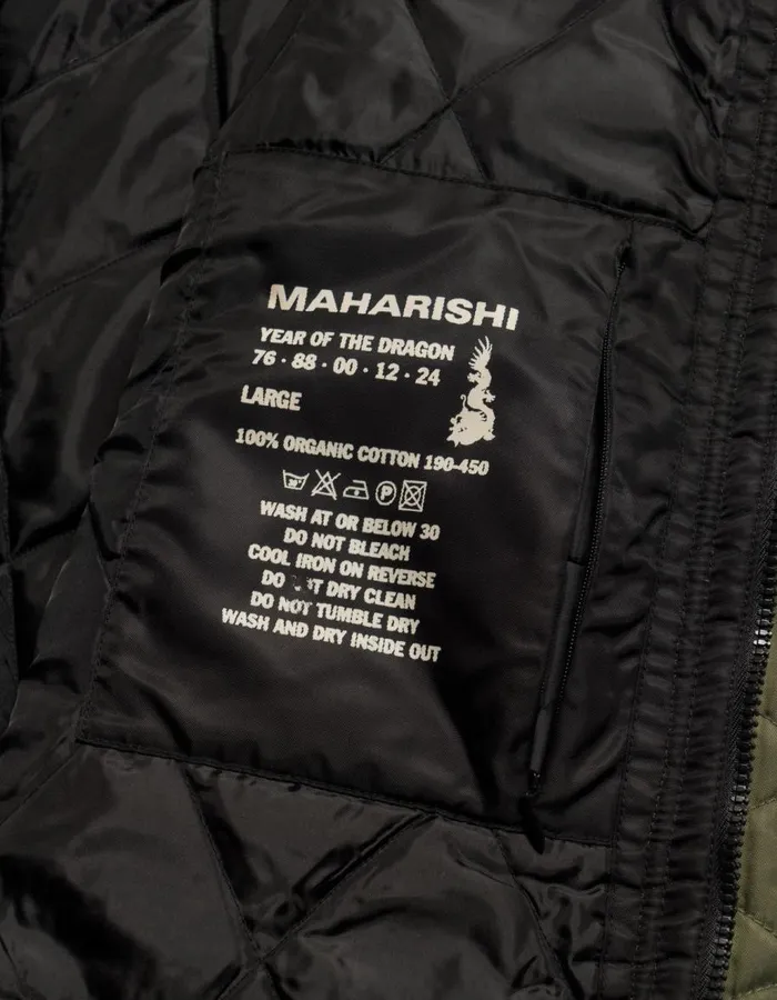 Maharishi Vests 5275 Padded Flight Vest BlackOlive 8211 Men