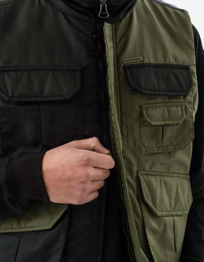 Maharishi Vests 5275 Padded Flight Vest BlackOlive 8211 Men