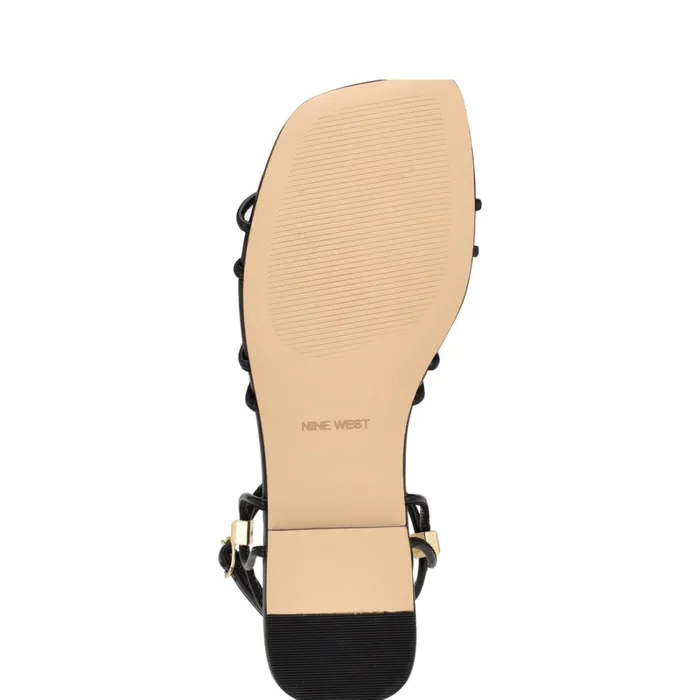 Majah Strappy Flat Sandals Black Women Nine West Flats