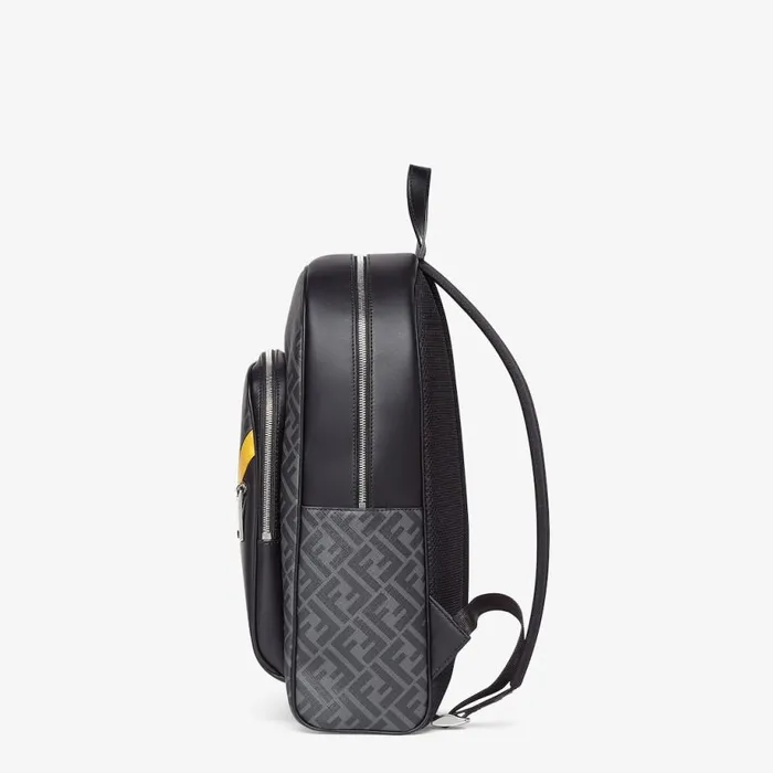 Man Black And Grey Ff Fabric Backpack Black Fendi Backpacks