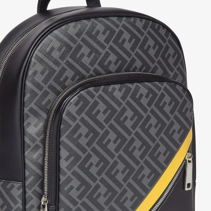 Man Black And Grey Ff Fabric Backpack Black Fendi Backpacks
