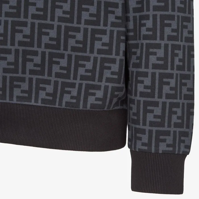 Man Black Cotton Sweatshirt Black Fendi Sweatshirts