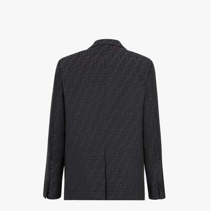 Man Black Fabric Blazer Black Fendi Jackets and Suits