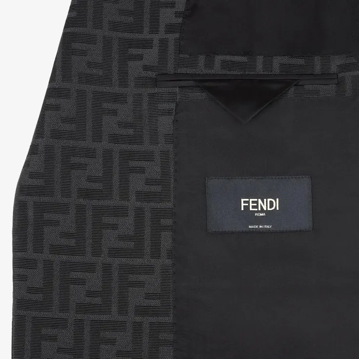 Man Black Fabric Blazer Black Fendi Jackets and Suits